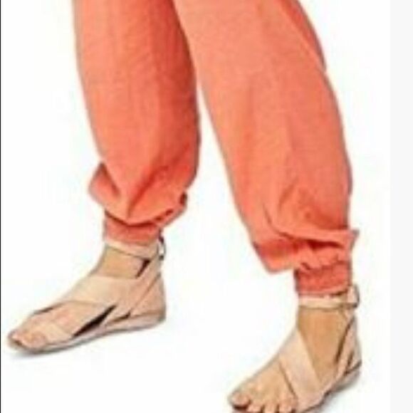 NWT Free People Valencia Top and Pant Cotton Blend Two-Piece Set in Orange - Picture 7 of 8